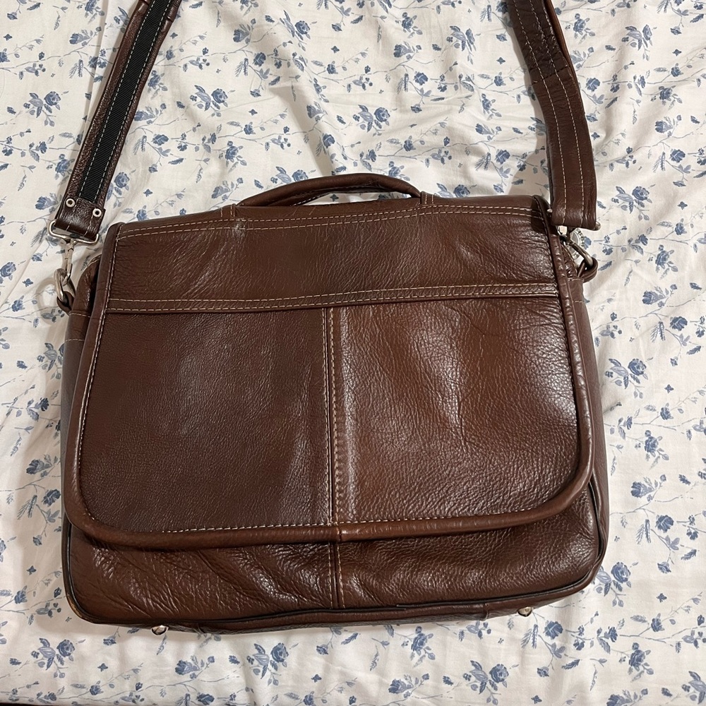 Genuine leather messenger bag